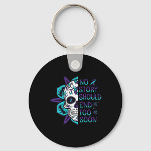 Skull Suicide Awareness Mental Health Key Ring
