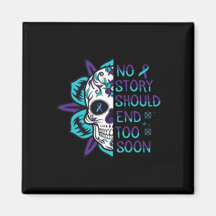 Skull Suicide Awareness Mental Health  Magnet
