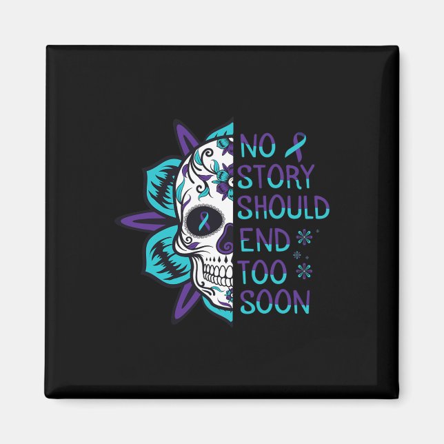Skull Suicide Awareness Mental Health  Magnet (Front)