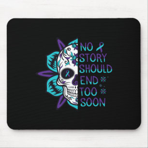 Skull Suicide Awareness Mental Health Mouse Mat