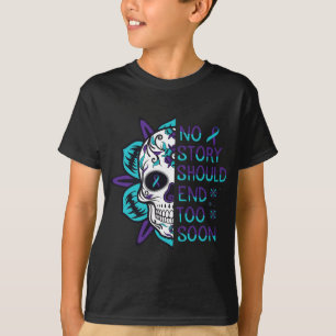 Skull Suicide Awareness Mental Health T-Shirt