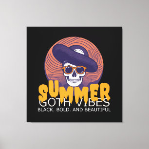 skull summer hat canvas print