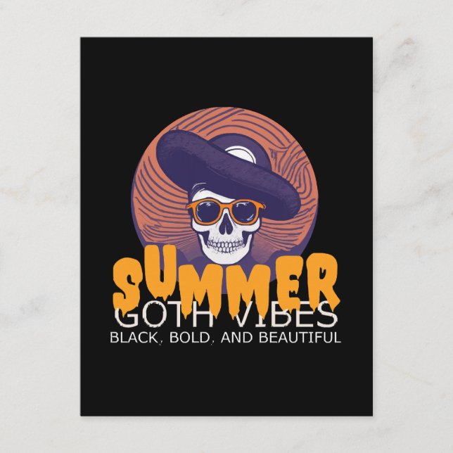 skull summer hat enclosure card (Front)