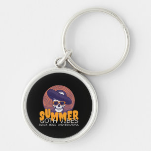 skull summer hat key ring