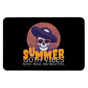 skull summer hat magnet