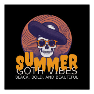 skull summer hat poster