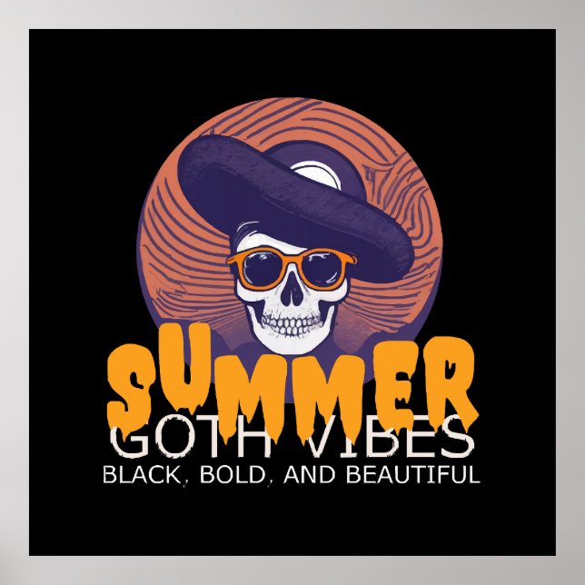 skull summer hat poster (Front)