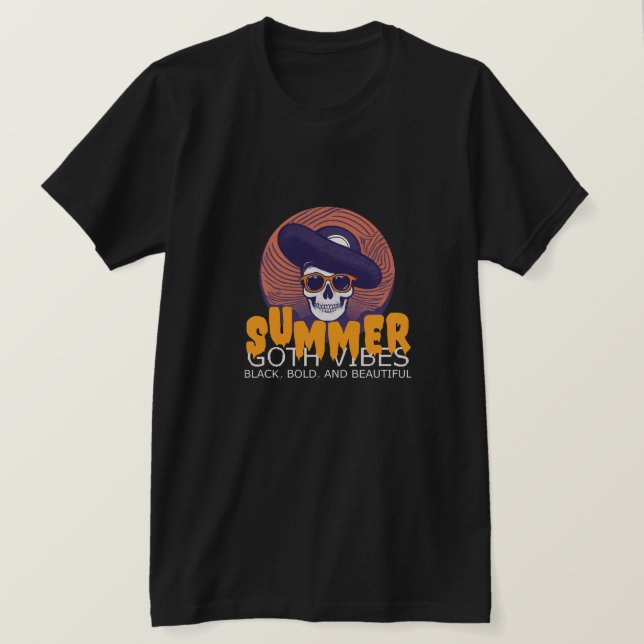 skull summer hat T-Shirt (Design Front)
