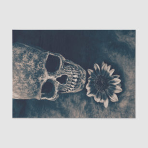 Skull Sunflower Vintage Cyanotype Gothic Tissue Paper