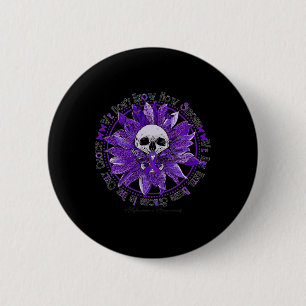 Skull Sunflower Warrior Purple Ribbon Heimerheimer 6 Cm Round Badge