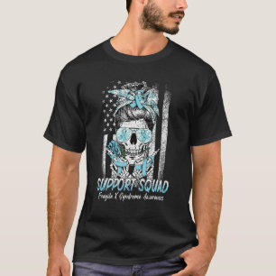 Skull Support Squad Fragile X Syndrome Awareness T T-Shirt