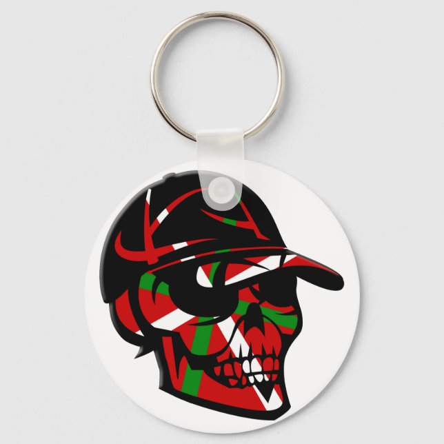 Skull surfeur Basque Key Ring (Front)