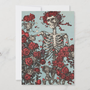 Skull Surrounded by Roses Invitation