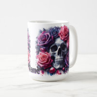 Skull Surrounded by Vibrant Roses