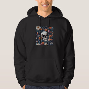 skull surrounded with sunflower, T-shirt Hoodie