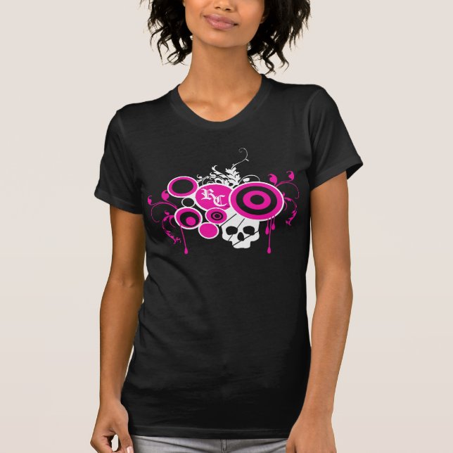 Skull Swirl - pink T-Shirt (Front)