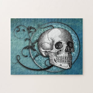 Skull & Swirls Teal Puzzle
