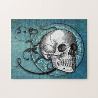 Skull & Swirls Teal Puzzle