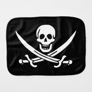 Skull & Swords Pirate flag of Calico Jack Burp Cloth