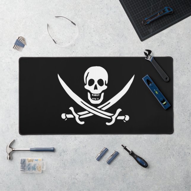 Skull & Swords Pirate flag of Calico Jack Desk Mat (Workstation)