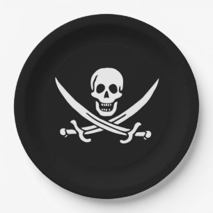 Skull & Swords Pirate flag of Calico Jack Paper Plate