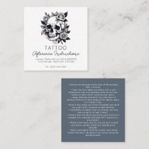 Skull Tattoo Aftercare Instructions Stylish  Square Business Card