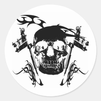 Skull Tattoo Classic Round Sticker