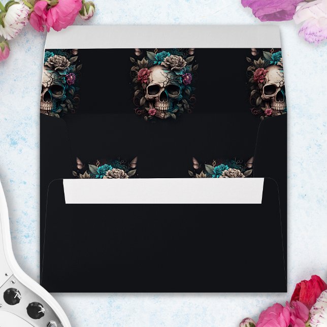 Skull Tattoo Rock and Roll Gothic Wedding Envelope (Skull Tattoo Rock and Roll Gothic Wedding Envelope)