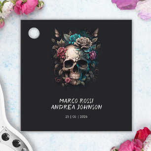 Skull Tattoo Rock and Roll Gothic Wedding Favour Tags