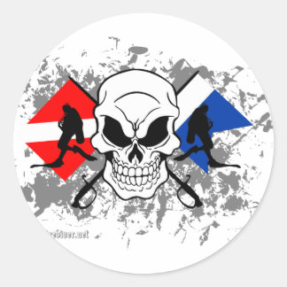 SKULL TECH DIVER CLASSIC ROUND STICKER