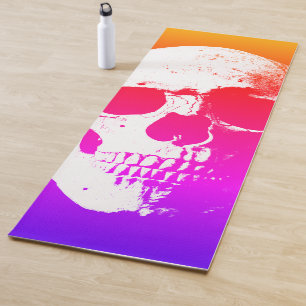 Skull Template Yellow Orange Red Blue Purple Yoga Mat