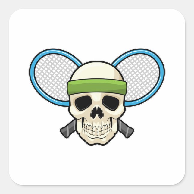 Skull Tennis Tennis racket Square Sticker (Front)