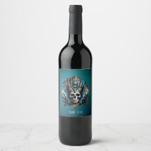 Skull that embodies the mystical aura  wine label