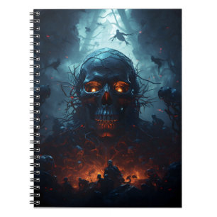 Skull Theme Awesome Halloween Scary Skull Notebook
