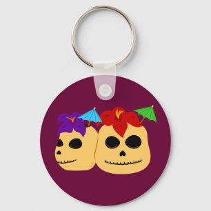 Skull Tiki Mugs Key Ring