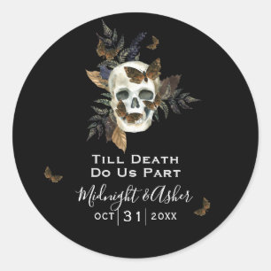 Skull Till Death Do Us Part  Classic Round Sticker