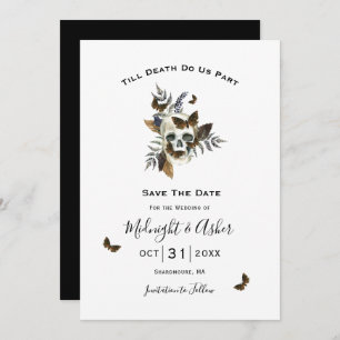 Skull Till Death Do Us Part Save the Date Invitation