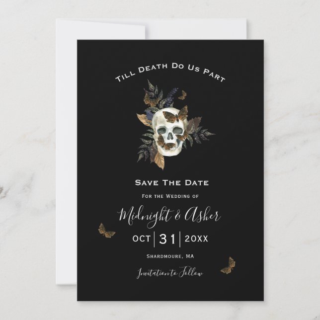 Skull Till Death Do Us Part Save the Date Invitation (Front)