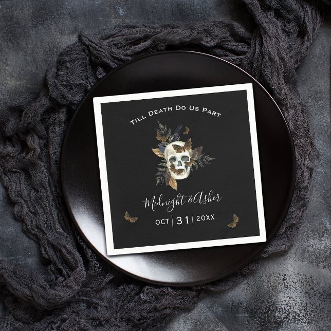  Skull Till Death Do Us Part Wedding Napkin (Creator Uploaded)