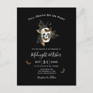 Skull Till Death Do Us Part Wedding Postcard