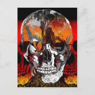 Skull times three postcard