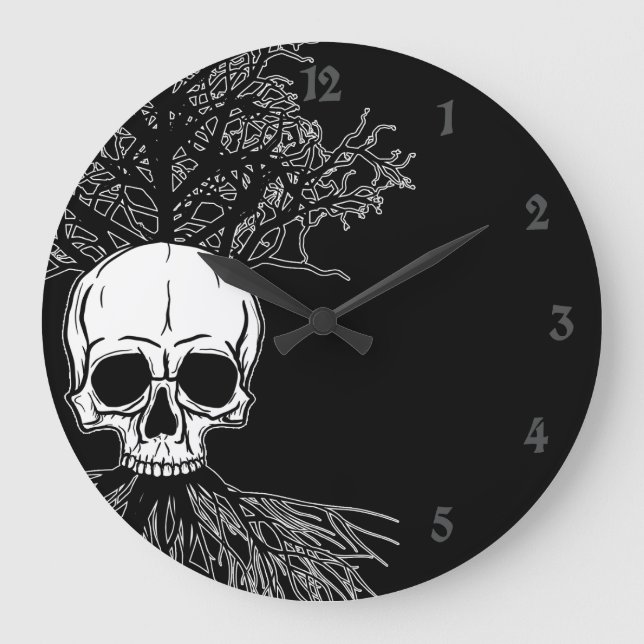 Skull & Tree Large Clock (Front)