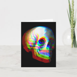 Skull Trippy Vaporwave Halloween Techno Rave Edm M Card