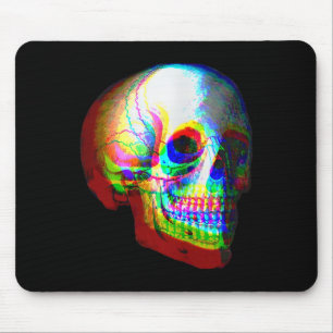 Skull Trippy Vaporwave Halloween Techno Rave Edm M Mouse Mat