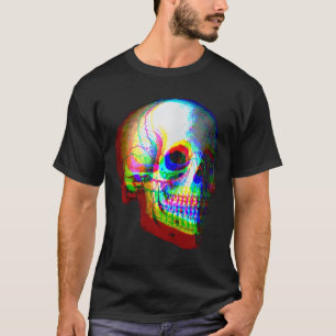 Skull Trippy Vaporwave Halloween Techno Rave Edm M T-Shirt