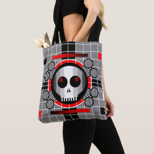 Skull TV all over tote bag