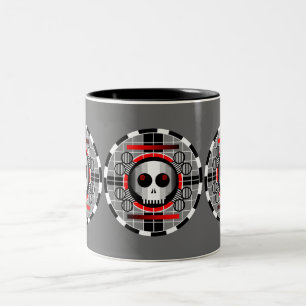 Skull TV Round mug grey