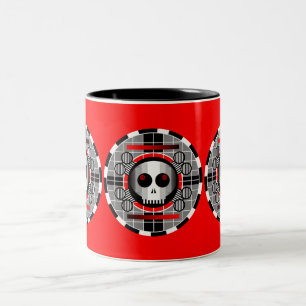 Skull TV Round mug red