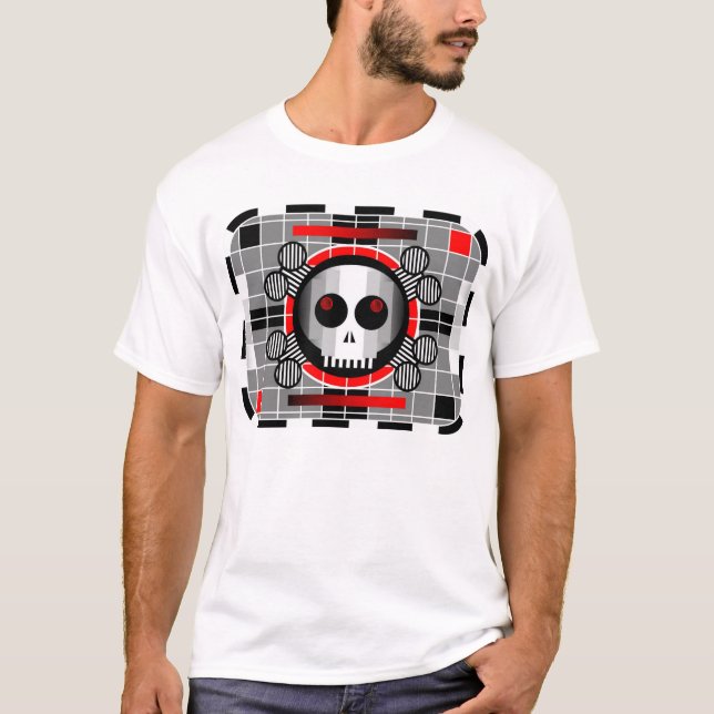 Skull TV t-shirt men's basic white (Front)