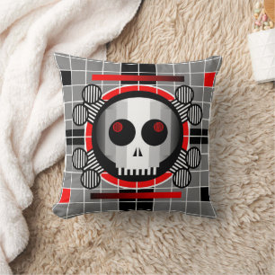 Skull TV throw pillow square